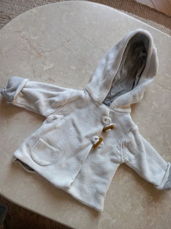 Gilet blanc 3 mois doublure coton grise