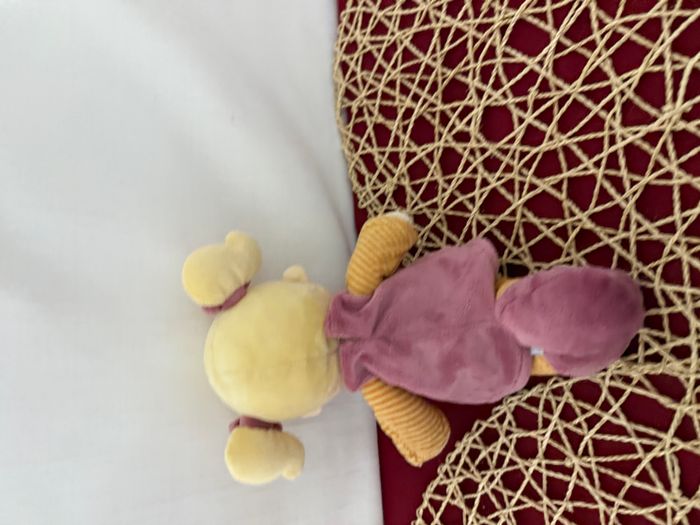 DOUDOU POUPEE ORCHESTRA POUPEE FILLE BLONDE ROBE ROSE JAUNE RAYE ORANGE - photo numéro 2