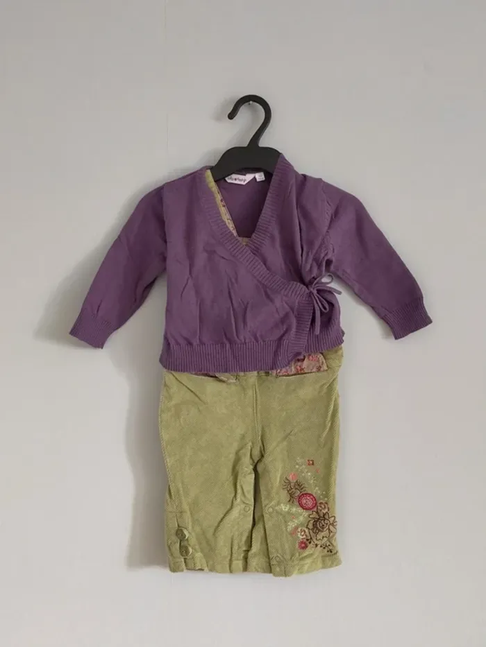 Ensemble salopette et gilet (74cm ) - photo numéro 2