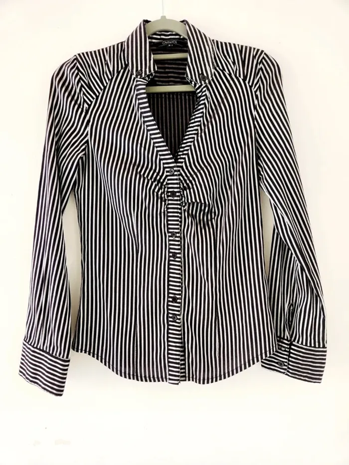 Chemise décolleté ceintré rayures City by JCL – Taille S