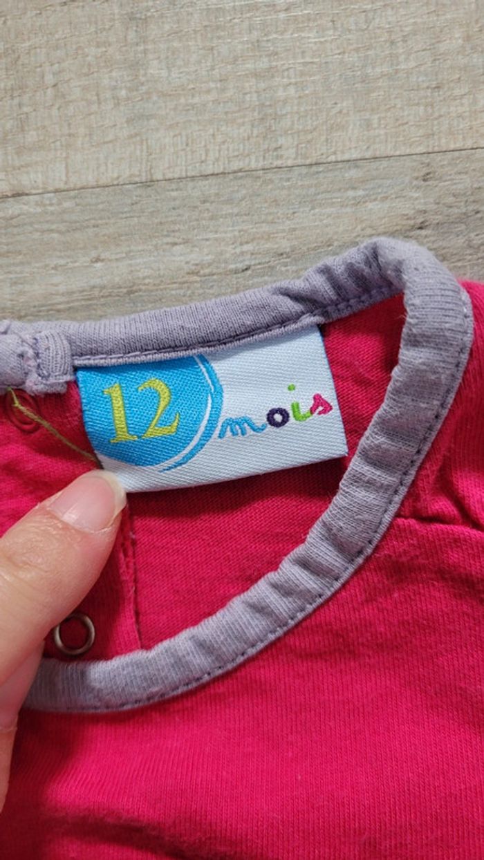 T shirt manche longue fille dpam 12 mois - photo numéro 2