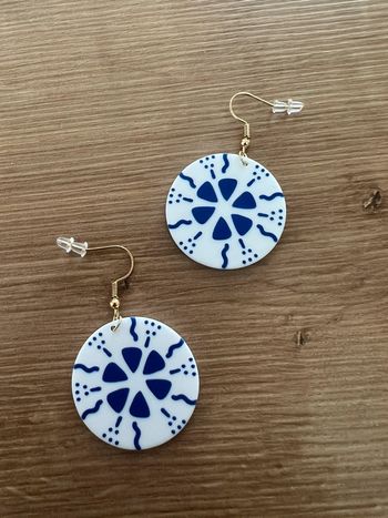 Boucles d’oreilles bleu blanc