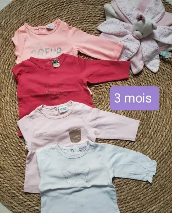 Lot de maillot manches longues 3mois