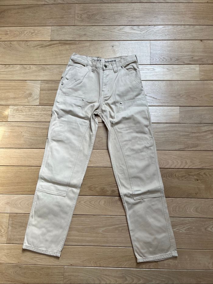 Carhartt Pantalon Double Knee Beige Taille 34 - photo numéro 4