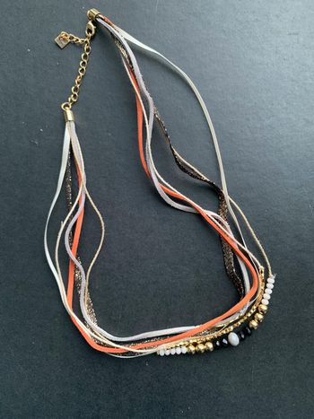 Bracelet multirangs et multitours doré, marron, orange