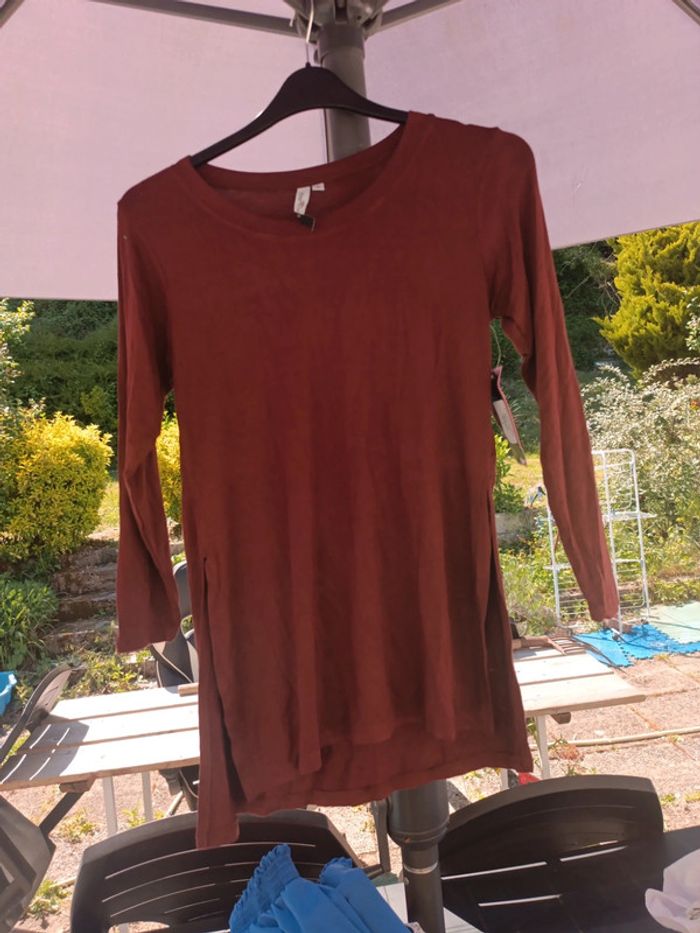 T-shirt long rouge femme - photo numéro 3
