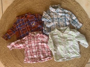Lot de 4 chemises manches longues garcon taille 3 mois