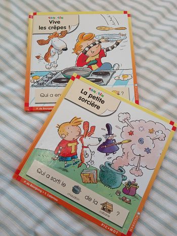 2 livres Tom et Tim, livres d'apprentissage