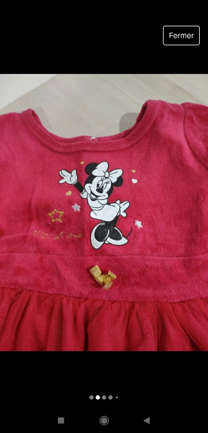 Très jolie robe rouge Minnie 12 mois avec tulle Disney baby - photo numéro 2