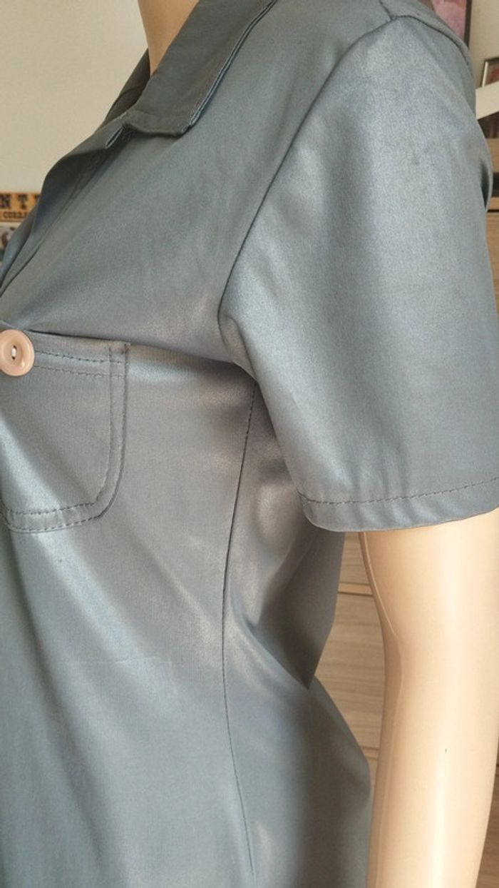 Top haut tunique gris femme taille 36 - photo numéro 10