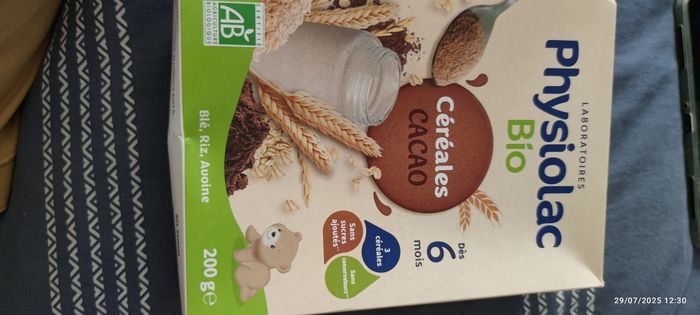 Physiolac bio céréales cacao dès 6 mois