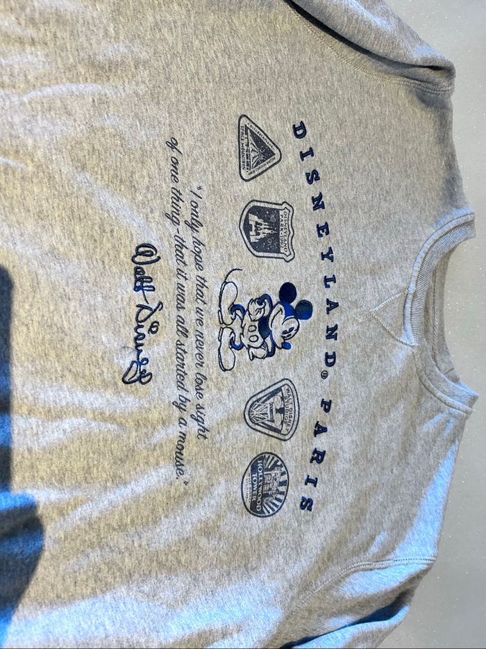 Sweat-shirt Disneyland Paris – Taille XL – Mickey + citation Walt Disney – Très bon état - photo numéro 3