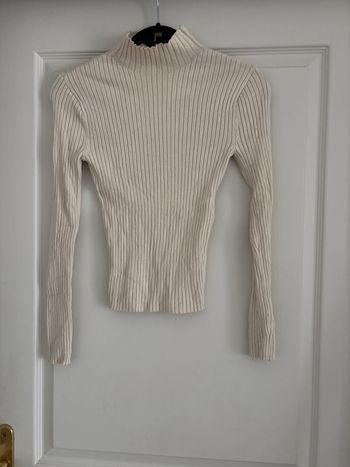 Top côtelé Zara col cheminé