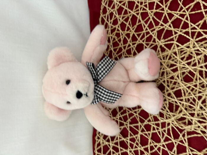 Doudou peluche ours rose NOUNOURS