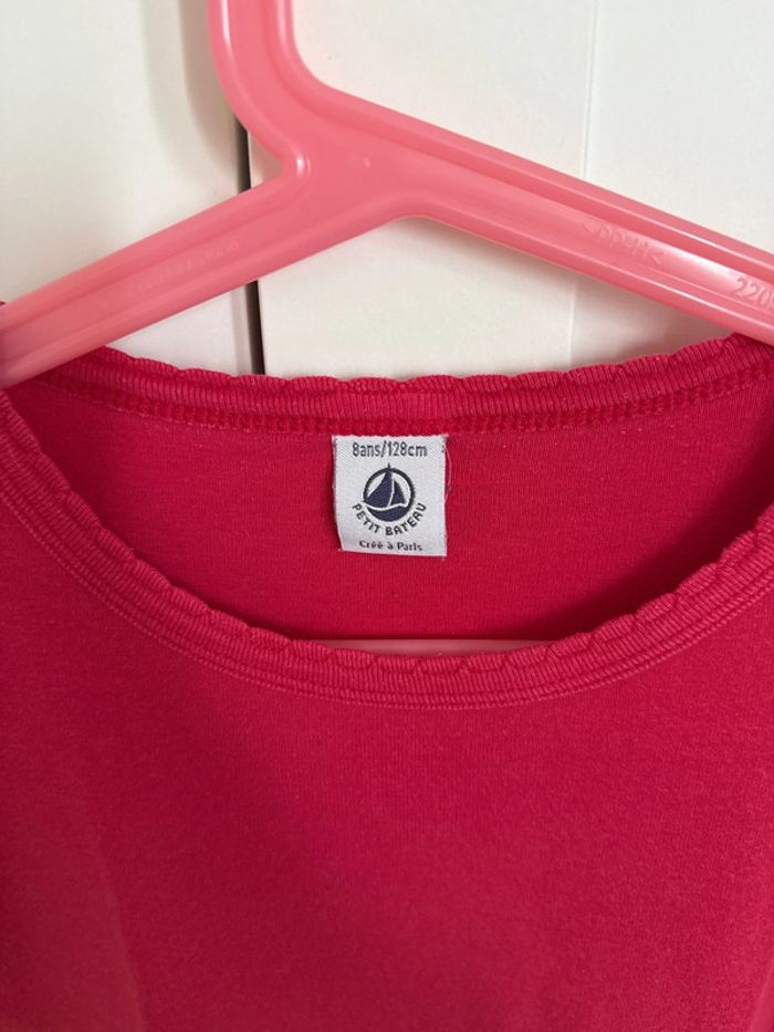 T-shirt fuchsia petit bateau 8 ans - photo numéro 2
