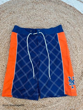 Short de Bain Genuin Marchandise Orange & Marine Homme Taille M | Très Bon État – SM974