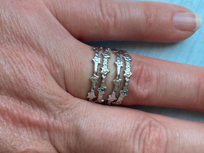 Bague réglable argenté motif étoile multirang - photo numéro 3