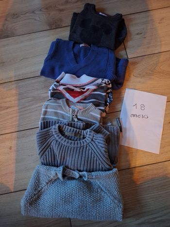 Lot 6 pulls bébé garçon 18 mois 