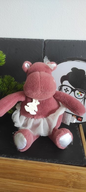 Peluche Hippopotame Terracotta Tutu histoire d'ours rose blanc tulle Ho03174