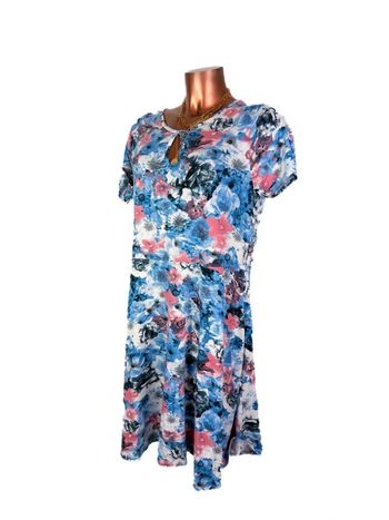 Magnifique robe bleu motif fleur