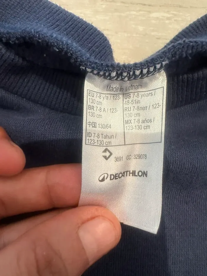 Sweat bleu marine Decathlon – Taille 7-8 ans - photo numéro 2