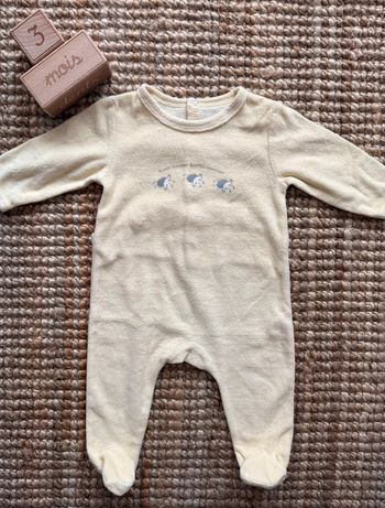 Pyjama velours Kimbaloo 3mois / 60cm