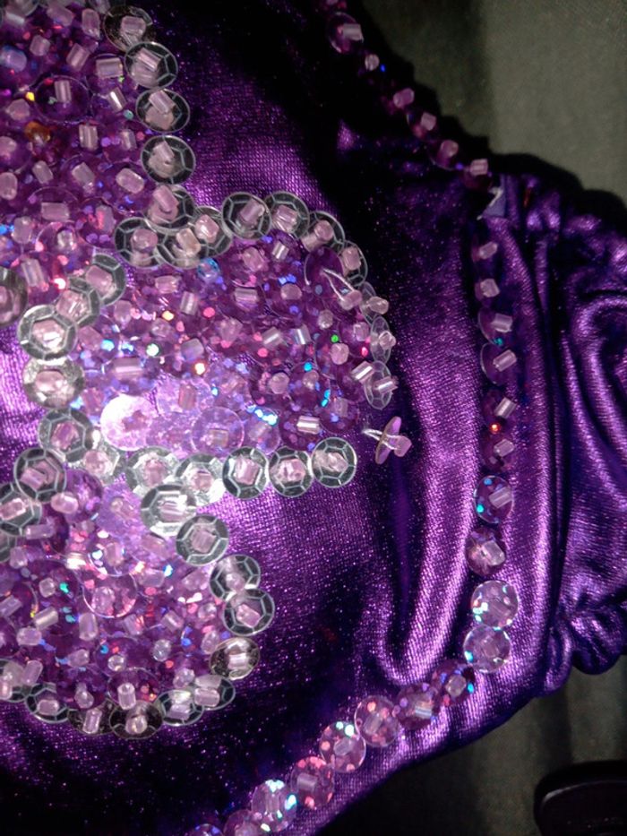 Costume danse orientale violet fait main - photo numéro 3