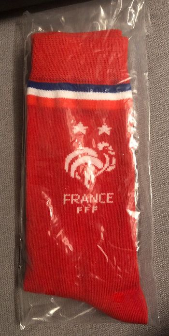 Chaussettes de foot rouges « France fff » T unique 38/46 NEUVES