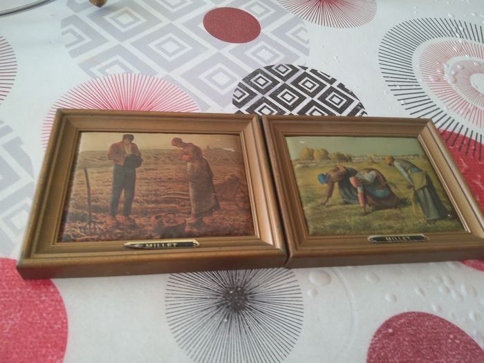 2 cadres peinture sur soie