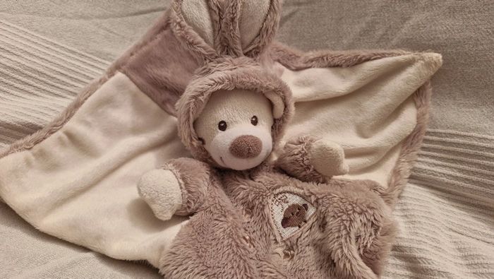 Doudou plat Ourson déguisé  en lapin - photo numéro 2