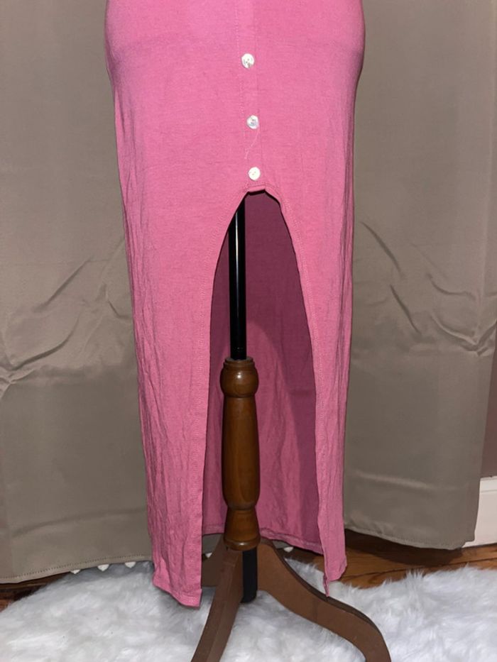 Robe longue rose courte devant taille unique - photo numéro 2