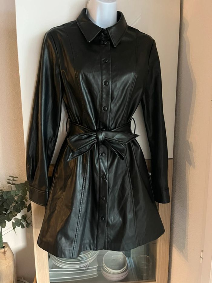 Robe chemise similicuir stradivarius - photo numéro 2