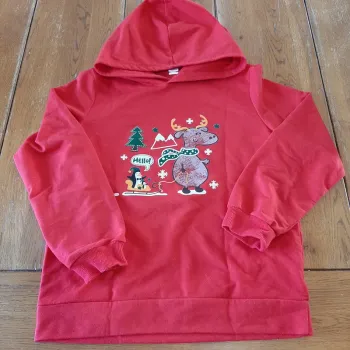 Sweat-shirt à capuche fille imprimé Noël 11-12 ans