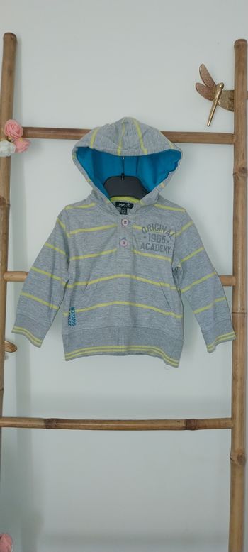 Sweat shirt léger à Capuche Minoti 6/12 mois Excellent état