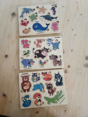 3 puzzles animaux