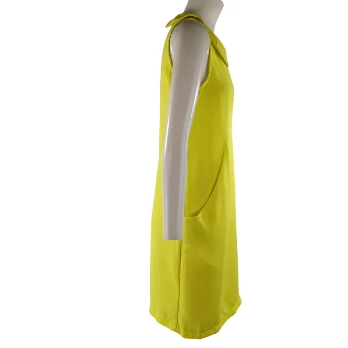 Robe jaune col claudine fluo flash Été Summer - Akoz - Taille S A1119 - photo numéro 2