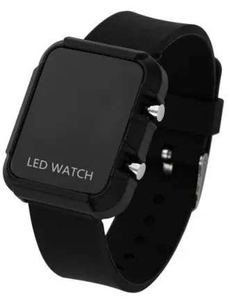 Montre-bracelet à cadran carré LED, montres numériques pour femmes et hommes enfant