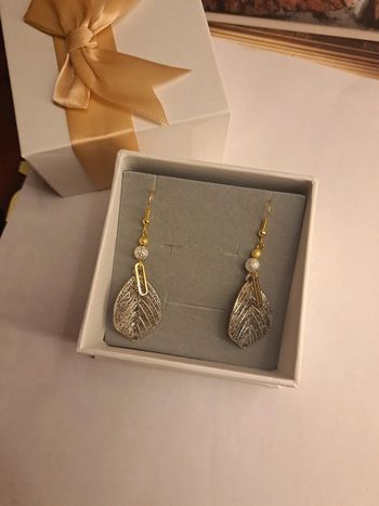 Boucles d'oreilles pendante argenté et doré