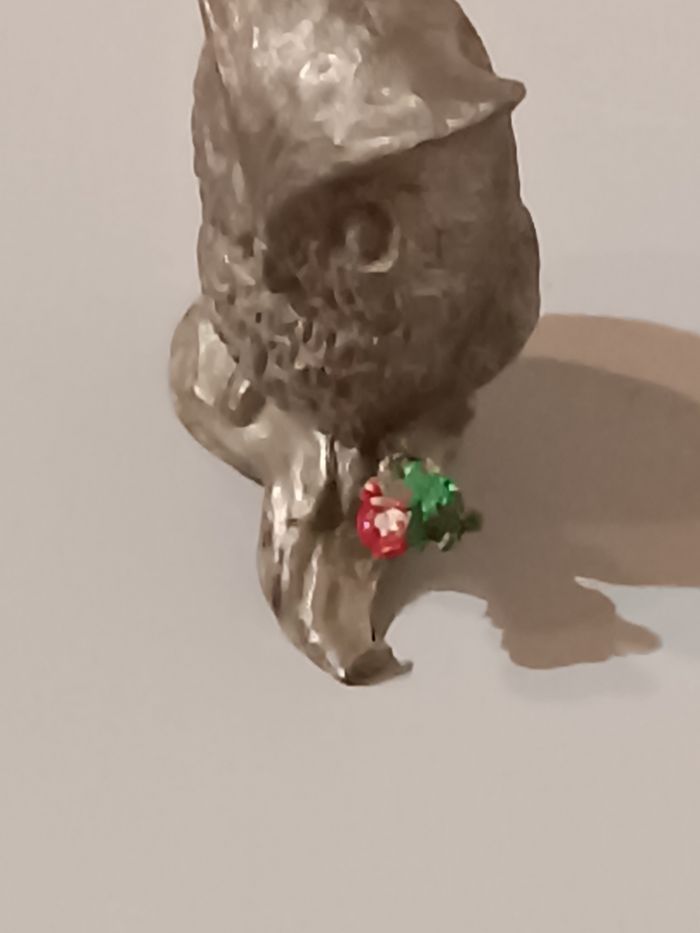 Chouette en étain à la rose - photo numéro 6