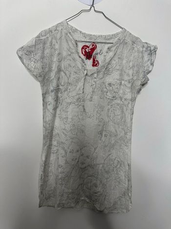 Blouse blanche et argentée Desigual T36 S