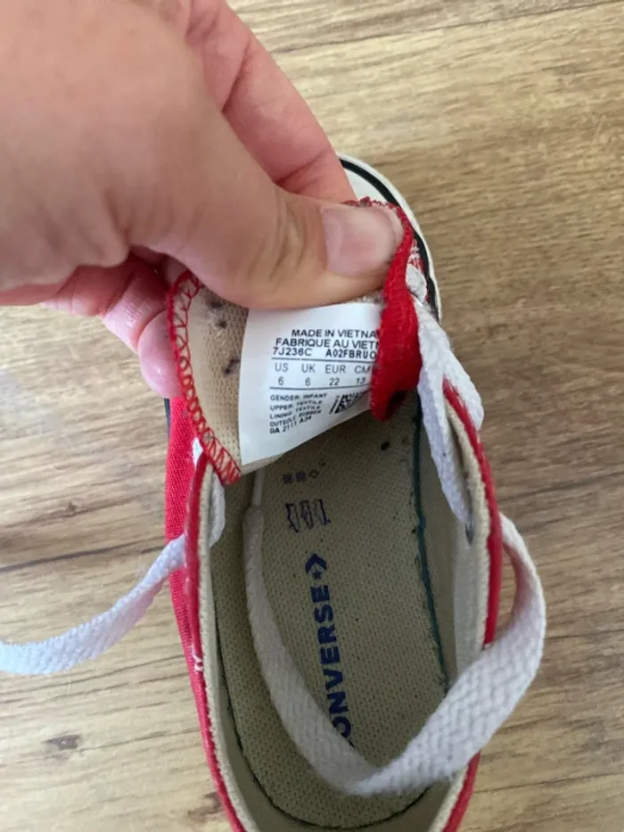 Converse, toile rouge, 22 - photo numéro 7