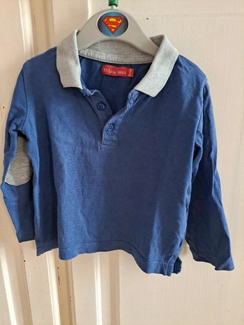 Polo manche longue bleu 24mois