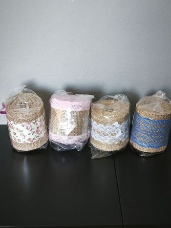 Bobine ruban jute et dentelle 