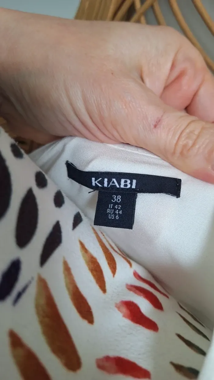 Blouse doublée blanc cassé manche 3/4 kiabi 38 - photo numéro 4