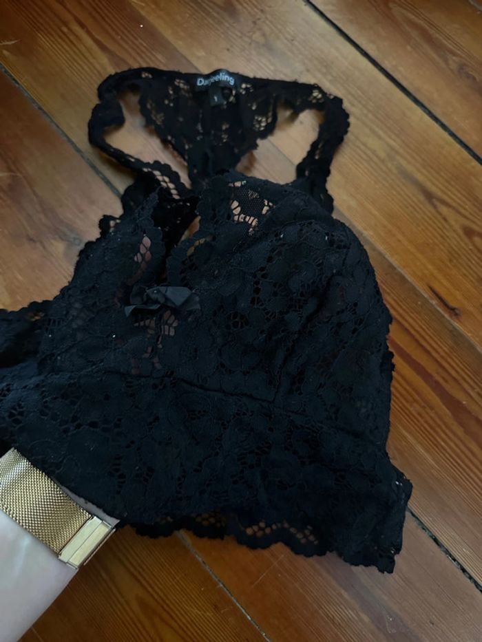 Brassière darjeeling t1 noir dentelle - photo numéro 2