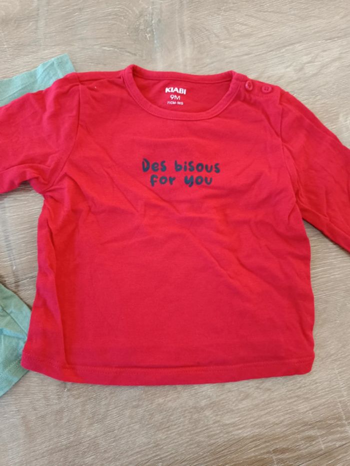 Lot tee shirt manches longues garçon 9 mois - photo numéro 3