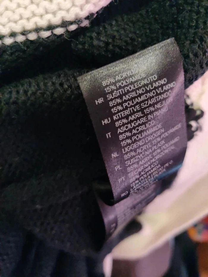 Pull manches 3/4 bicolore noir et blanc H&M M - photo numéro 4