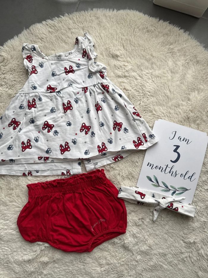 Robe et bloomer Disney Minnie Mouse 3 6 mois avec son bandeau