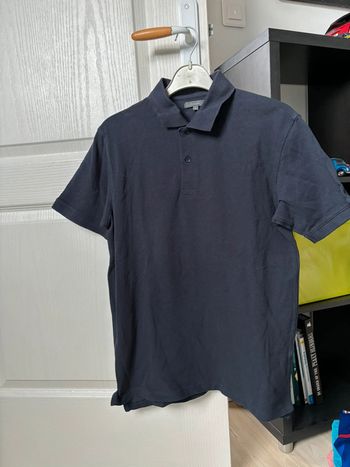 Polo uni bleu marine
