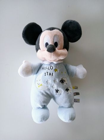 Peluche Mickey hochet phosphorescent